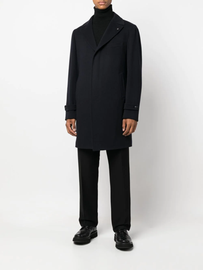 Tagliatore Single-breasted Tailored Coat In Blau
