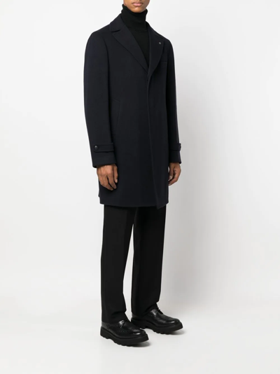 Tagliatore Single-breasted Tailored Coat In Blau
