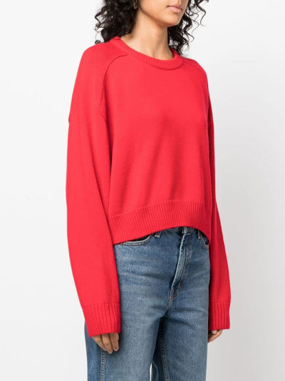 Shop Loulou Studio Bruzzi Wool-cashmere Jumper In Rot