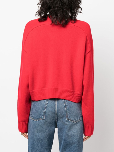 Loulou Studio Bruzzi Wool-cashmere Jumper In Rot