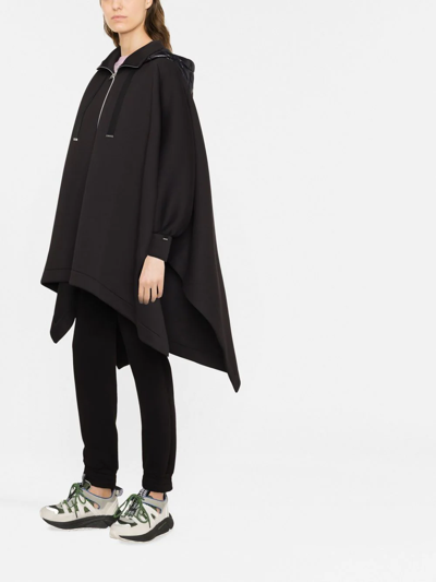 Herno Asymmetric Hooded Coat In Schwarz