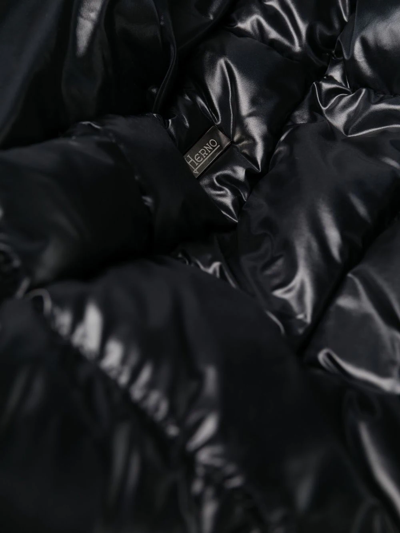 Herno Asymmetric Hooded Coat In Schwarz
