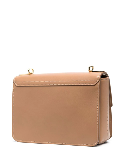 Shop Lancel Logo-plaque Shoulder Bag In Nude