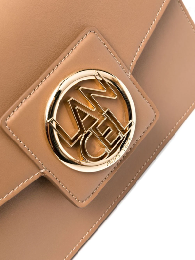 Shop Lancel Logo-plaque Shoulder Bag In Nude