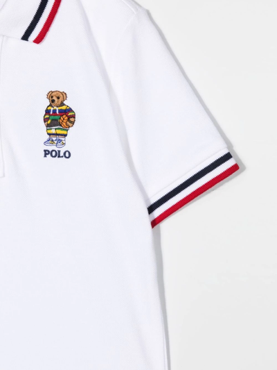 Shop Ralph Lauren Polo Bear Tipped Polo Shirt In Weiss