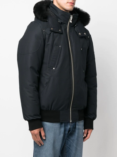 Shop Moose Knuckles Padded Hooded Jacket In Blau