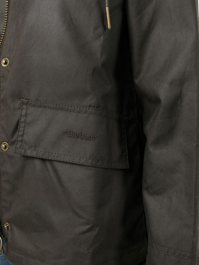 Barbour Avon Wax-cotton Hooded Jacket In Grün