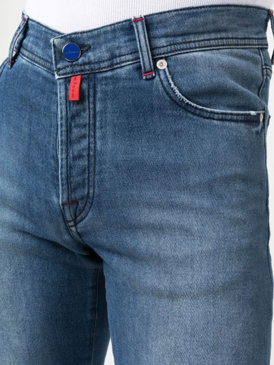 Shop Kiton Slim-cut Denim Jeans In Blau