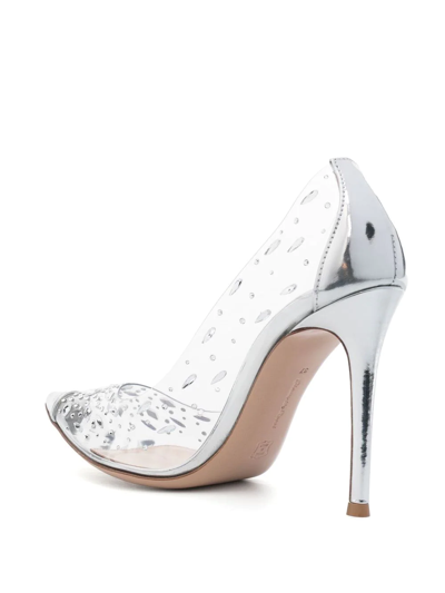 Shop Gianvito Rossi Halley 105mm Crystal-embellished Pumps In White