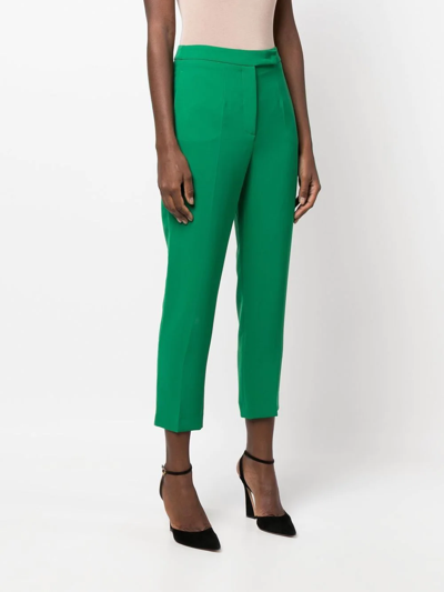 Blanca Vita Pratolina Cropped Straight-leg Trousers In Grün