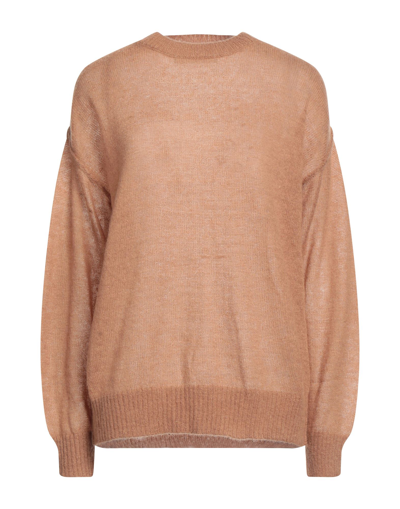 Shop Emma & Gaia Red Woman Sweater Camel Size 6 Polyamide, Wool, Mohair Wool In Beige