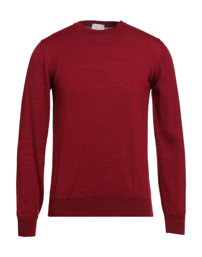 Shop Spadalonga Man Sweater Burgundy Size 40 Virgin Wool, Acrylic In Red