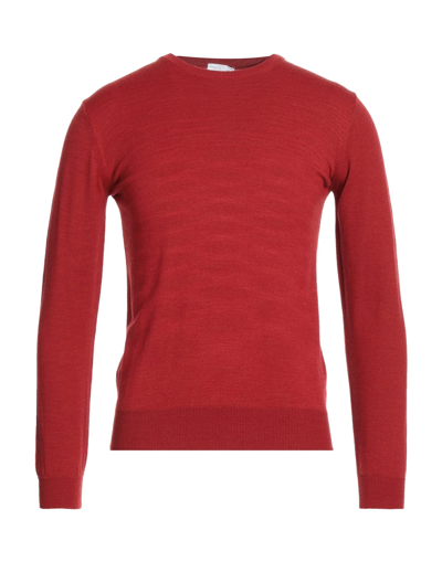 Shop Spadalonga Man Sweater Brick Red Size 42 Virgin Wool, Acrylic