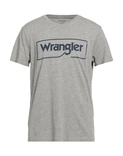 Shop Wrangler Man T-shirt Light Grey Size Xxl Cotton, Viscose