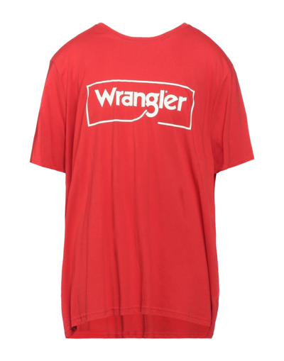 Shop Wrangler Man T-shirt Red Size Xl Cotton, Viscose