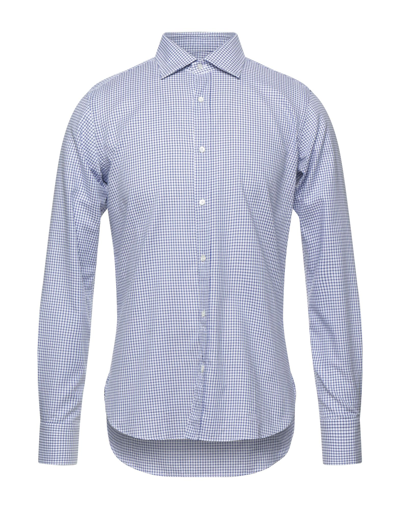 Shop Mp Massimo Piombo Man Shirt Blue Size 15 ½ Cotton