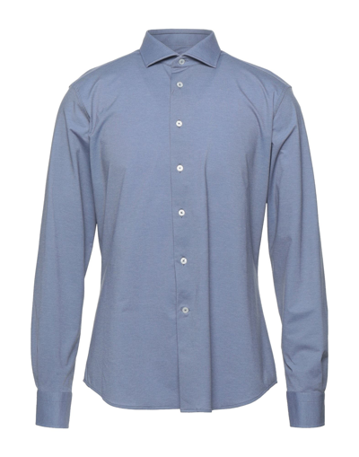 Shop Traiano Man Shirt Pastel Blue Size 15 ¾ Polyester, Polyamide, Elastane