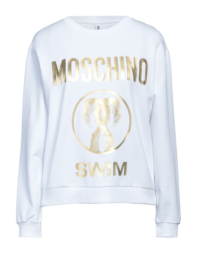 Shop Moschino Woman Sweatshirt White Size M Cotton, Elastane
