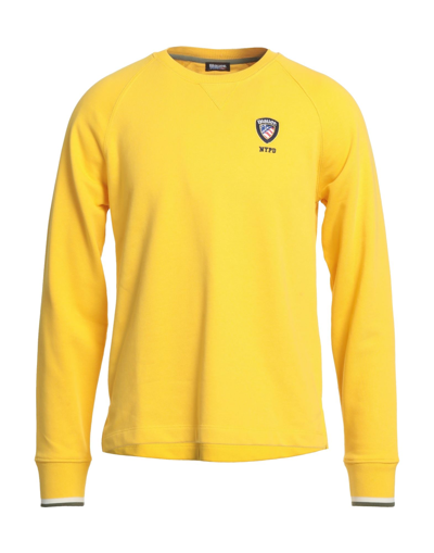 Shop Blauer Man Sweatshirt Yellow Size Xxl Cotton, Polyester