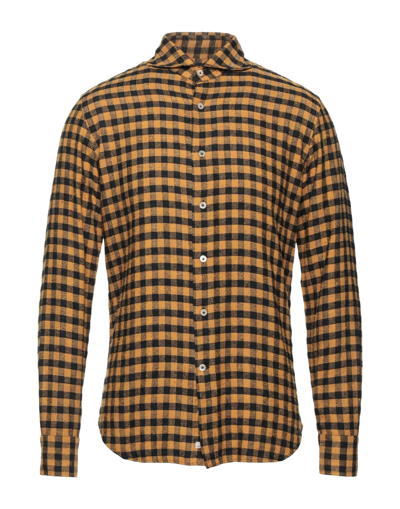 Shop Alessandro Gherardi Man Shirt Yellow Size 15 ½ Viscose, Cotton, Polyamide