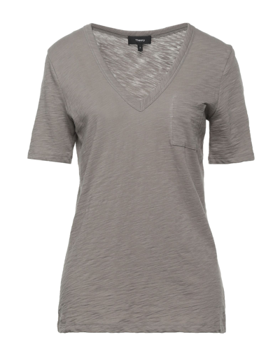 Shop Theory Woman T-shirt Grey Size L Organic Cotton