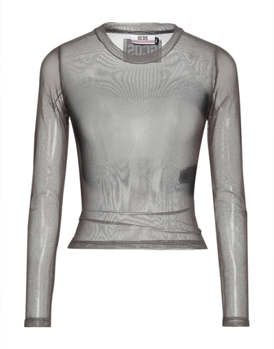 Shop Gcds Woman T-shirt Khaki Size M Polyester In Beige