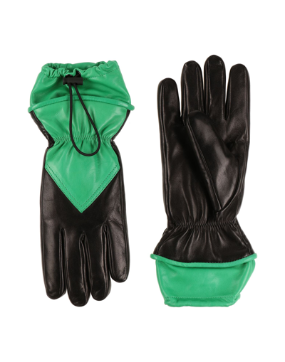 Shop Bottega Veneta Man Gloves Black Size 9 Lambskin, Polyester