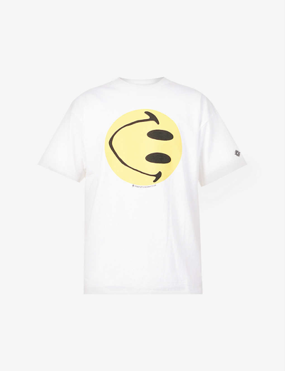 Shop Readymade Smiley Oversized Cotton-jersey T-shirt In White
