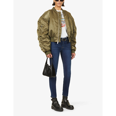 7 For All Mankind Slim Illusion High-rise Cropped Skinny Jeans In Blue