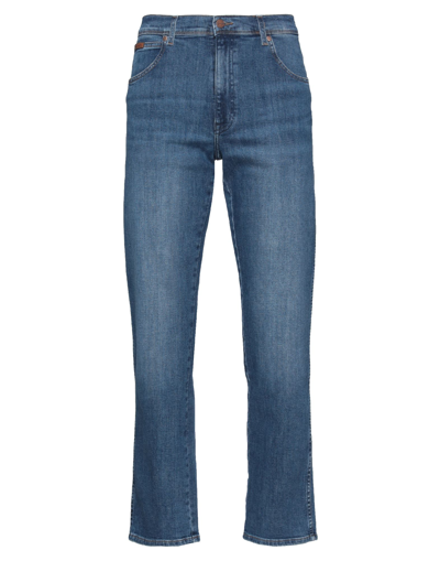 Shop Wrangler Man Jeans Blue Size 30w-32l Cotton, Polyester, Elastane