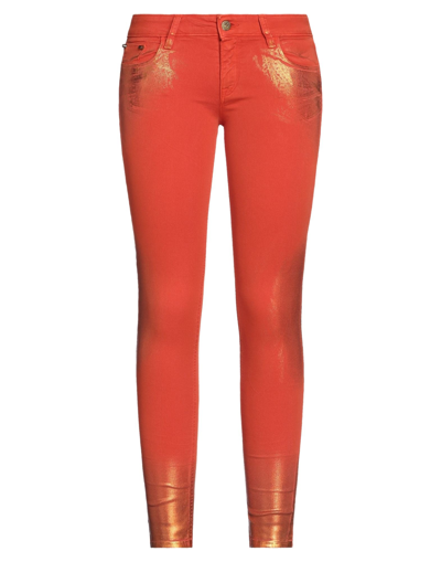 Shop Cycle Woman Pants Orange Size 27 Cotton, Elastane