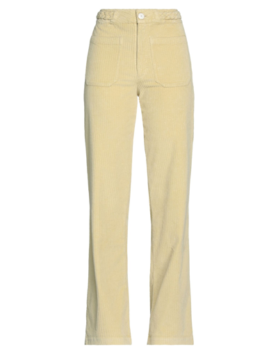 Shop Masscob Woman Pants Light Yellow Size 8 Cotton