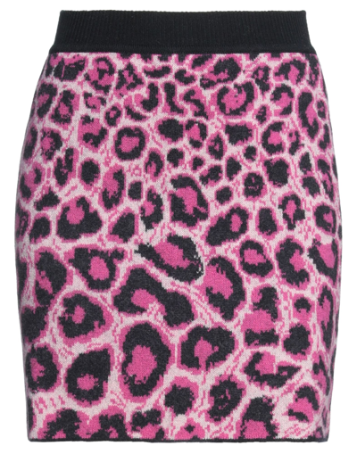 Alberta Ferretti Leopard Print Knit Skirt In Pink