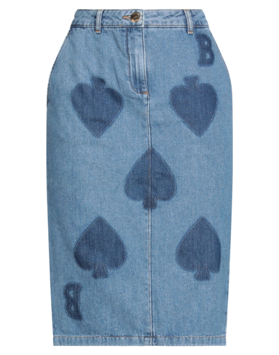 Shop Boutique Moschino Woman Denim Skirt Blue Size 2 Cotton