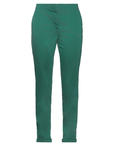 Shop Via Masini 80 Pants In Emerald Green