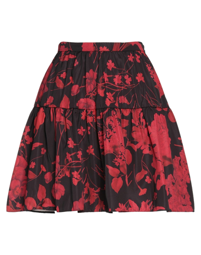 Shop Valentino Garavani Woman Mini Skirt Red Size 8 Polyester, Silk