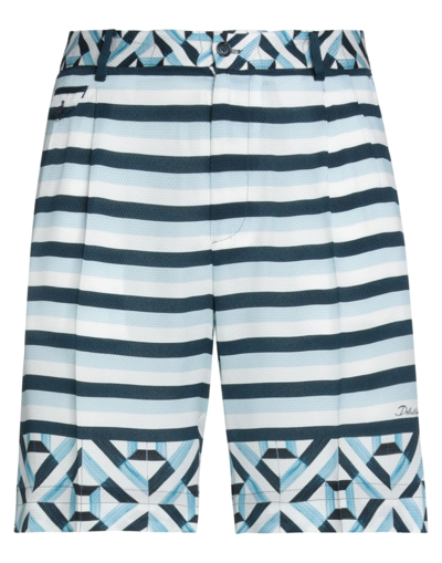 Dolce & Gabbana Man Shorts & Bermuda Shorts Sky Blue Size 38 Silk In Blue
