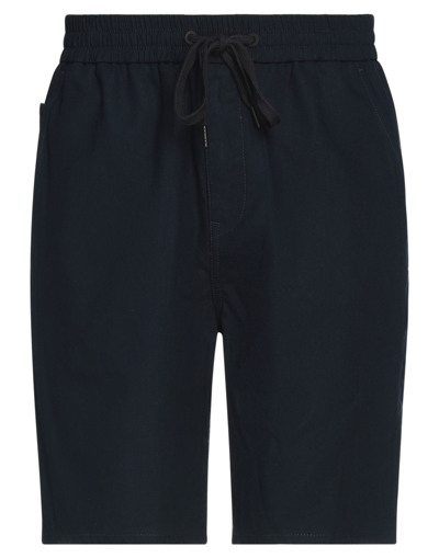 Shop Rag & Bone Man Shorts & Bermuda Shorts Midnight Blue Size S Linen, Cotton