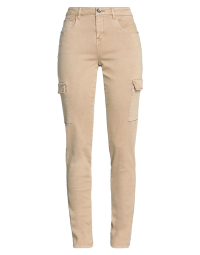Shop Garcia Woman Pants Sand Size 25w-28l Cotton, Viscose, Polyester, Elastane In Beige