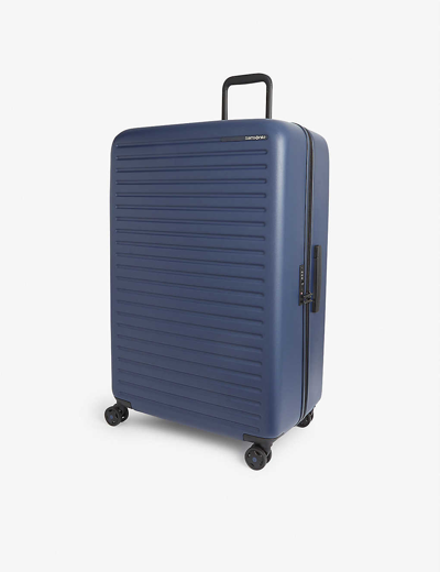 Shop Samsonite Navy Stackd Spinner Hard Case 4 Wheel Cabin Suitcase
