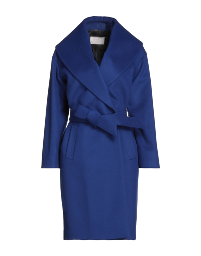Shop Annie P . Woman Coat Blue Size 10 Virgin Wool, Polyamide, Cashmere