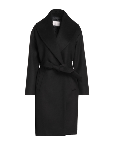 Shop Annie P . Woman Coat Black Size 12 Virgin Wool, Polyamide, Cashmere