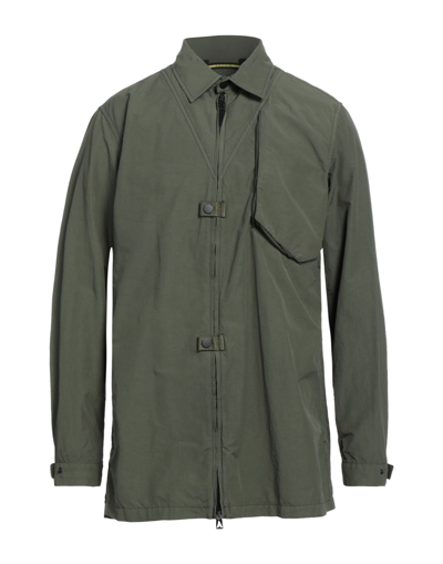 Shop Ahirain Man Overcoat & Trench Coat Military Green Size M Polyamide, Elastane