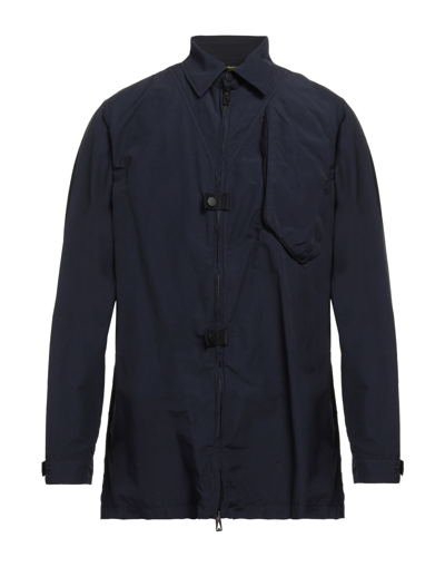 Shop Ahirain Man Overcoat & Trench Coat Midnight Blue Size M Polyamide, Elastane