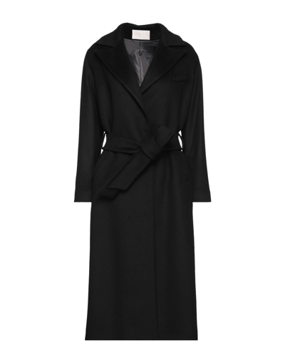 Shop Annie P . Woman Coat Black Size 6 Virgin Wool, Polyamide, Cashmere
