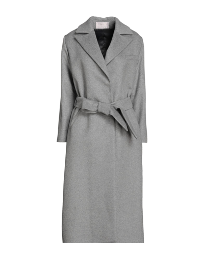 Shop Annie P . Woman Coat Grey Size 12 Virgin Wool, Polyamide, Cashmere