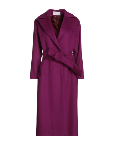 Shop Annie P . Woman Coat Mauve Size 12 Virgin Wool, Polyamide, Cashmere In Purple