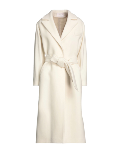 Shop Annie P . Woman Coat Beige Size 12 Virgin Wool, Polyamide, Cashmere