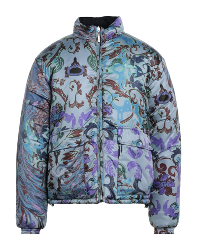 Shop Koché Man Puffer Pastel Blue Size M Polyester, Polyamide