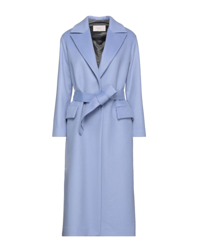 Shop Annie P . Woman Coat Pastel Blue Size 4 Virgin Wool, Polyamide, Cashmere